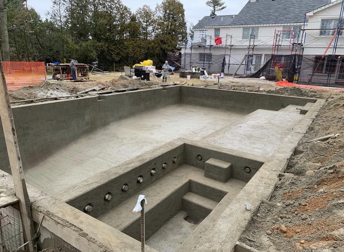 Poolside seating and design detail.