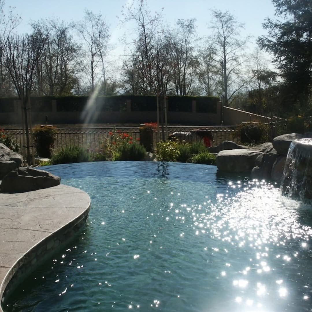 Custom spa and raised bond beam detail.